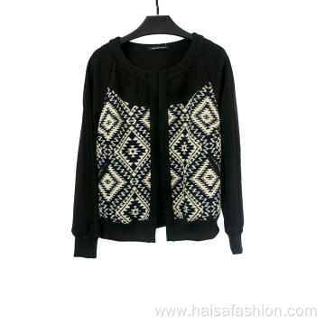 Women's Round Neck Long Sleeve Jacket